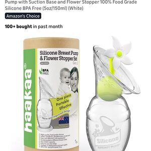 Haakaa Silicone Breast Pump with Flower Stopper - White